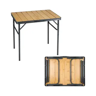 Camp Active Campe Active Campingtisch Zusammenklappbar - Klapptisch - Klapptisch - Klapptisch - Höhenverstellbar- 75 X 55 X 31 - 71 Cm - Bambus Und Aluminium