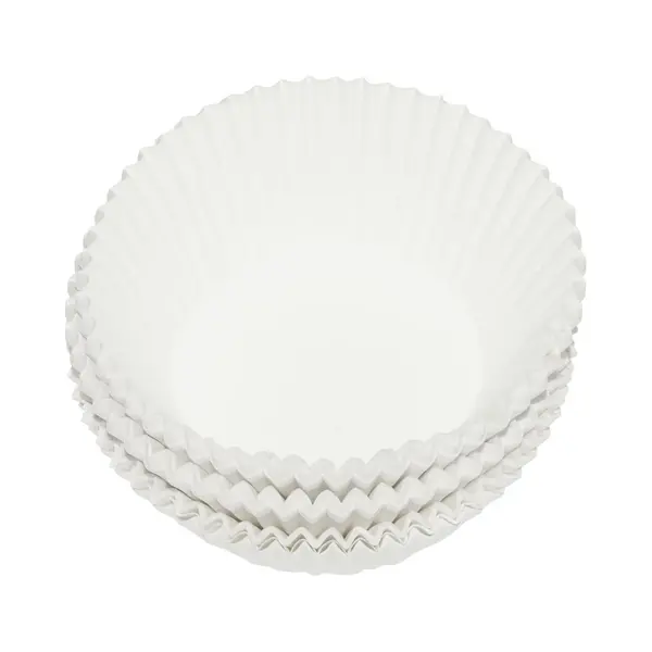 Muffin En Cupcakes Maken Vormpjes - Papier - Wit - Set 100x Stuks - 5 Cm thumbnail