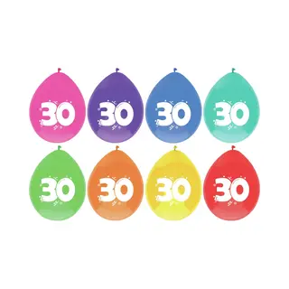 Haza Ballonnen - 30 Jaar - Leeftijd Verjaardag - 6 Stuks - 29 Cm - Versiering