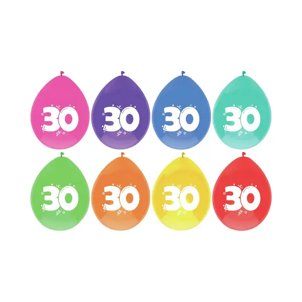 Haza Ballonnen - 30 Jaar - Leeftijd Verjaardag - 6 Stuks - 29 Cm - Versiering thumbnail