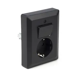 Q-link Stopcontact Met Wisselschakelaar - Zwart - Combinatie Wandcontactdoos - Inbouw Stopcontact En Schakelaar - Randaarde