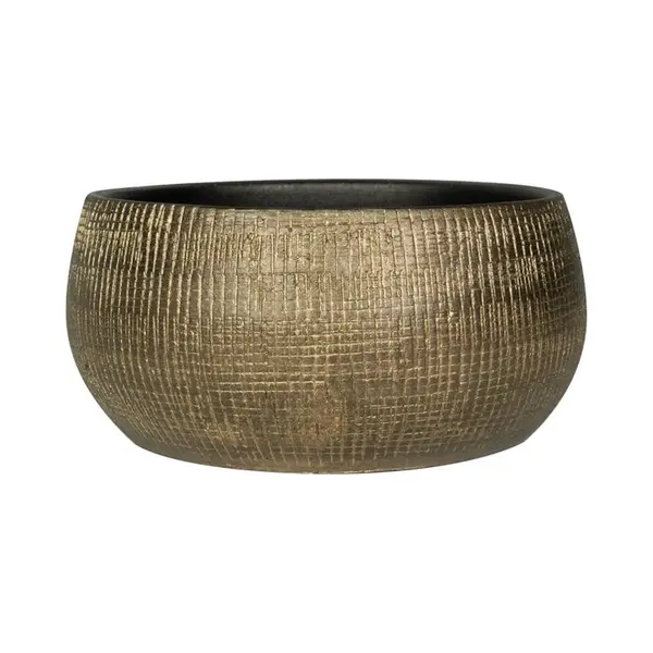 Ter Steege Plantenschaal-Bloempot Goud-Bruin D 28 Cm H 13 Cm thumbnail