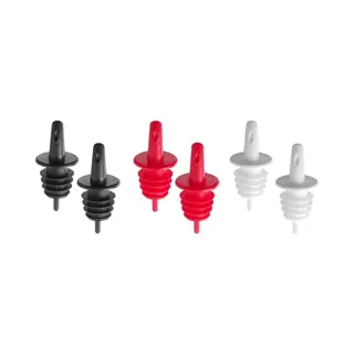 BarUp Schenktuit Voor Drank - Zwart/Wit/Rood - Professionele Maatschenker Voor Flessen ( Set Van 6 )