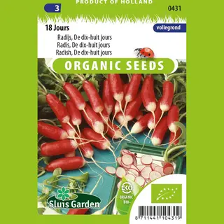 Sluis Garden Radijs (langwerpige) Biologische Zaden - 18 Jours