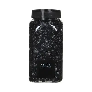 Mica Decorations Hobby/decoratie Kiezel Stenen - Zwart - 1 Kilo - Vaas/bloempot Vulling Steentjes