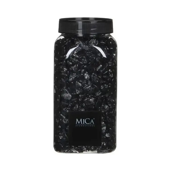 Mica Decorations Hobby/decoratie Kiezel Stenen - Zwart - 1 Kilo - Vaas/bloempot Vulling Steentjes thumbnail