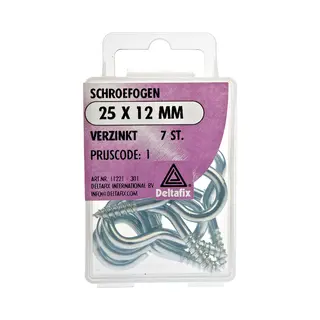 Deltafix Schroefogen - 7x - Verzinkt Metaal - 25 X 12 Mm - Ijzerwaren Bevestigsmaterialen