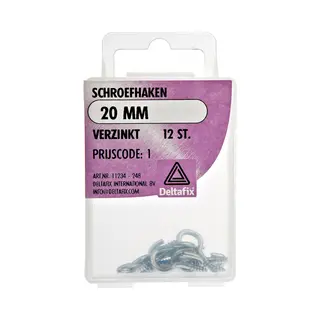 Deltafix Schroefhaken - 12x - Verzinkt Metaal - 20 Mm - Ijzerwaren Bevestigsmaterialen
