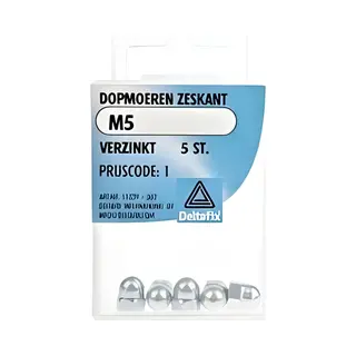 Dopmoeren M5. Verzinkt. 5 Stuks. Din-1587. Deltafix.