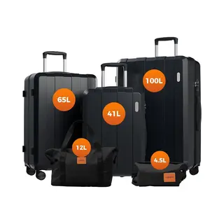 Vallsero LG1 Trolley Kofferset (M, L, Xl) Harde Shell Koffer, Trolley 5-delige Set - Trolley Kofferset (M, L, Xl) Harde Shell Koffer - Abs Hard Shell