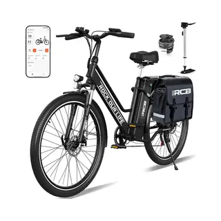 Rcb Elektrische Fiets - E-Bike - 26 Inches - 36V - 250W Motor - Met Multifunctionele Fietstas -Tot 35-70 Km - Zwart