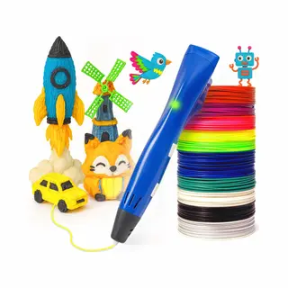 3D&Print 3D Pen Starterspakket Xxl - Teken In De Lucht - Tekenset Met 5x Sjablonen, 10x Pla Filament 1.75 Mm - Educatief Speelgoed - Leren Tekenen -