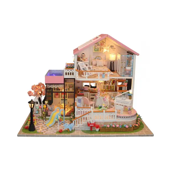 Crafts&Co Modelbouwpakketten Volwassenen - Knutselen Meisjes - Houten Poppenhuis - Knutselen - Villa thumbnail