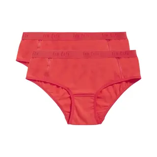 Ten Cate Basics Organic Cotton Stretch Hipster Rood 2 Pack Voor Meisjes | Maat 122/128