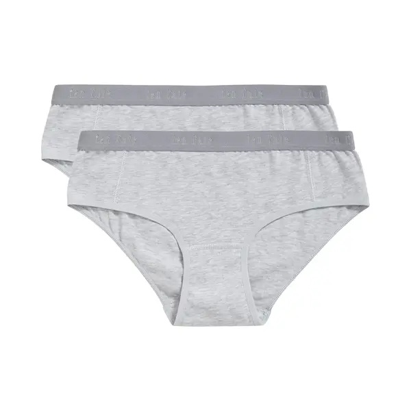 Ten Cate Basics Organic Cotton Stretch Hipster Grey Melange 2 Pack Voor Meisjes | Maat 98/104 thumbnail