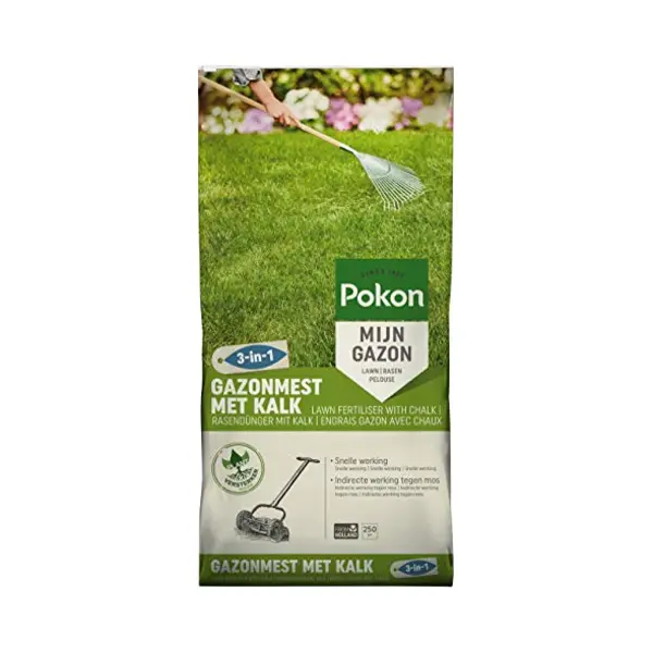 Pokon Gazonmest Met Kalk - 3-in-1 - Geschikt Voor 250m² - 120 Dagen Voeding (16, 8kg) thumbnail