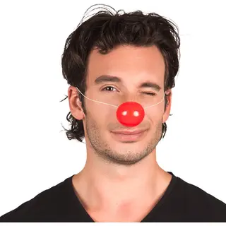 Boland 55522 - Clownsnase Aus Plastik, Mit Gummiband, 24 Stück, Rot, Super Halt, Spaßmacher, Accessoire, Mottoparty, Karneval