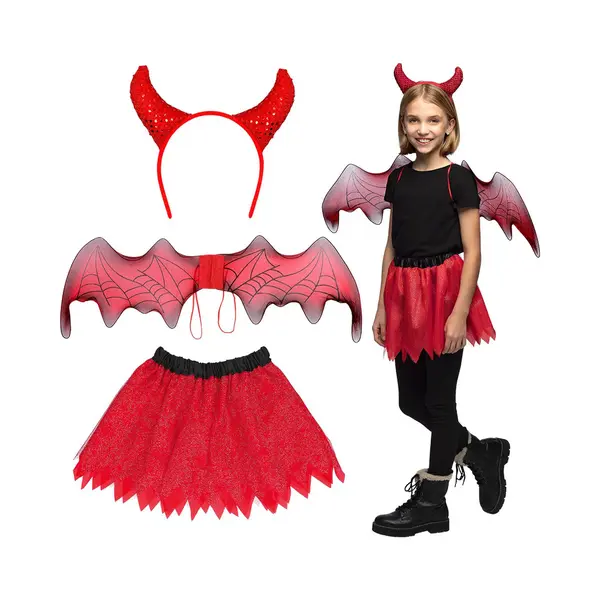 Boland - Set Kind Duivel - Kinderen - Vrouwen - Duivel - Halloween - Verkleden - Trick Or Treat - Kinderfeestje thumbnail