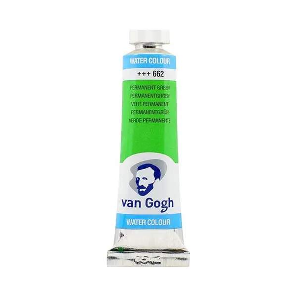 Van Gogh Water Colour Tube 10 Ml Permanent Green (662) thumbnail
