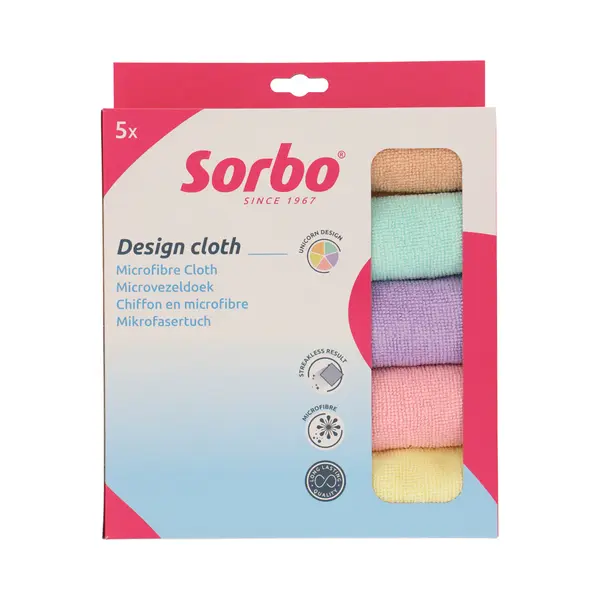 Sorbo Microvezeldoek Unicorn 40x40cm 5 Stuks thumbnail