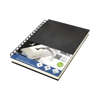Kangaro Dummyboek - A5 - Zwart - Met Spiraal - 160 Blanco Pagina's - 140 Grams Cream Papier - Linnen Kaft - K-5308