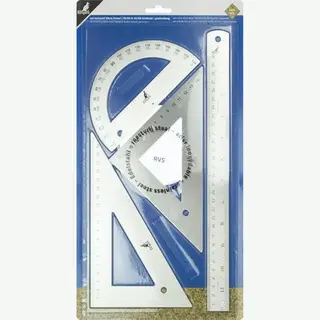Kangaro Metall-Lineal-Set, Edelstahl, 4-teilig