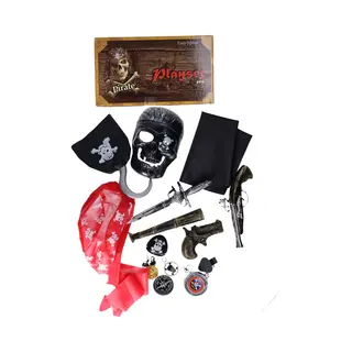 Funny Fashion Accessoireset Piraat Schatkist 15-delig (2 Pistolen, Haakhand, Verrekijker, Doodshoofd, Vlag, Bandana, Ooglapje, Dolk, Schatkaart, ...)