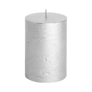 Rustieke Kaars ø7x10cm Zilver - Gusta®