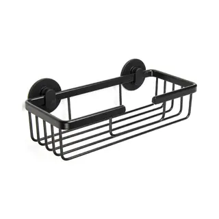 Differnz Zelfklevend Doucherek Zwart – Douchemand – Hangend Rechthoek– Doucherekje Zonder Boren - Aluminium - 25 X 11.6 X 8.1 Cm
