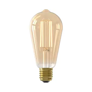 Calex Filament Led Lamp - Rustiek Vintage Lichtbron - E27 - Goud - Warm Wit Licht - Dimbaar