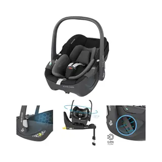 Maxi-Cosi Babyschale Essential Black, Ab, 0 Monate, Bis, 15 Monate, (3-tlg), R129/03 I-Size