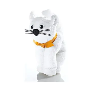 Duplex Textiel Handdoek Geschenk Pop Kat Poes Wit