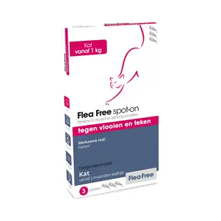 Flea Free Fipralone Spot-on Katze - 3 Pipetten