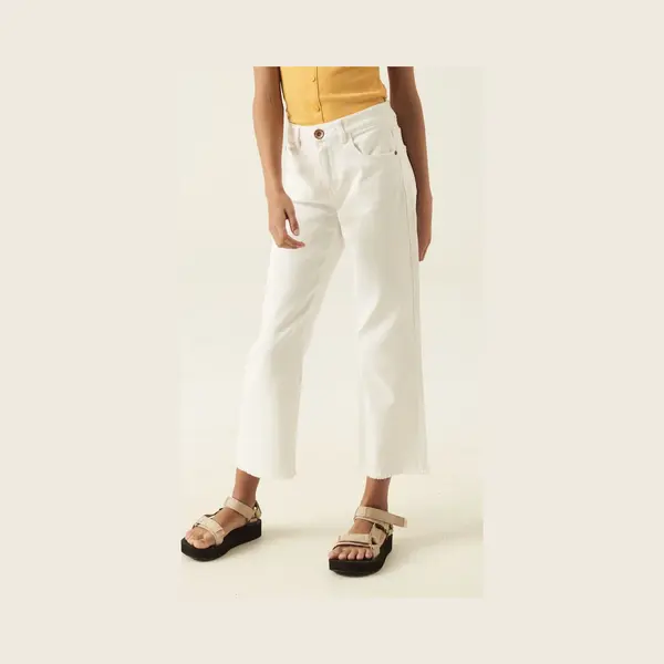 Garcia O22732 Meisjes Wide Fit Broek Wit - Maat 140 thumbnail