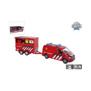 Kids Globe Farming Auto Volkswagen Transporter Brandweerauto En Aanhanger (Nl)