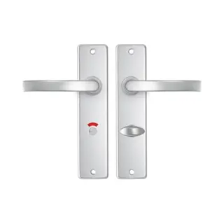 Axa Deurbeslag Set Binnendeur - Edge Basic Blok - Deurkruk Aluminium - Voor Toilet/badkamer - TL63-8 - Deurklink Met Schild