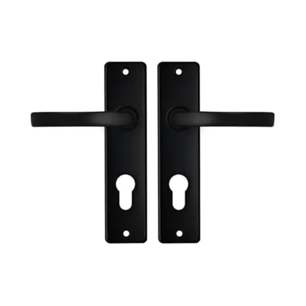 Axa Deurbeslag Set Binnendeur - Edge Basic Blok - Deurkruk Zwart - Met Cilindergat - PC72 - Deurklink Met Schild thumbnail