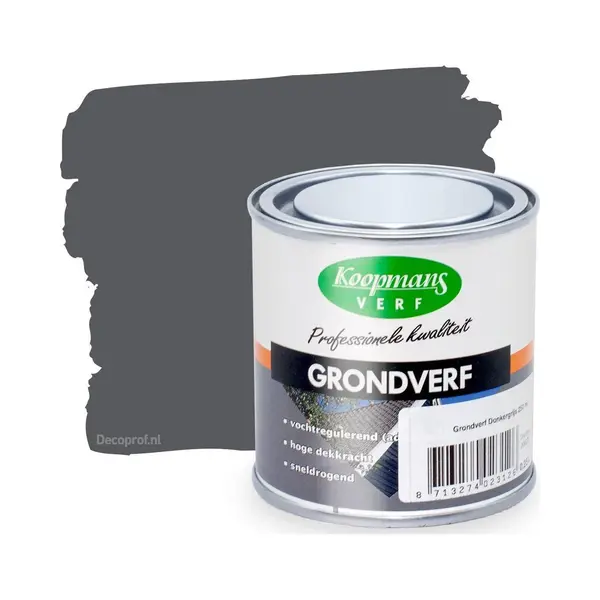 Koopmans Grondverf - Donkergrijs - 750 Ml thumbnail