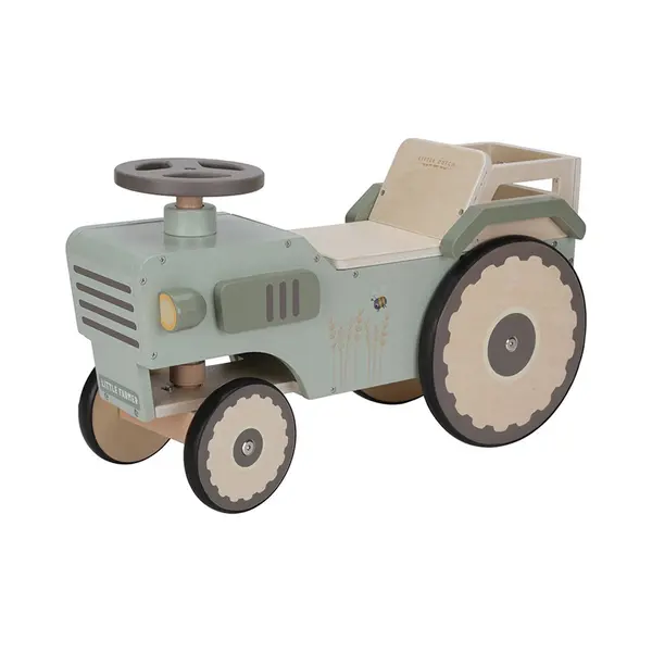 Little Dutch Traktor Rutschfahrzeug Mit Lenkrad Holz Kinder Laufrad Grün - Little Farm thumbnail