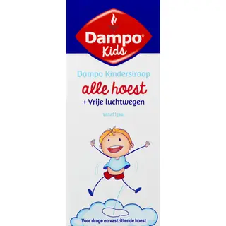 Dampo Kids Kindersiroop Alle Hoest + Vrije Luchtwegen - Voor Droge En Vastzittende Hoest - Vanaf 1 Jaar - Medisch Hulpmiddel - 100 Ml