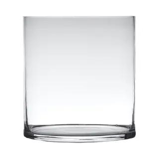 Hakbijl Glass Bloemenvaas - Cilinder Vorm - Glas - Transparant - D25 X H30 Cm - Boeketten/stelen/takken
