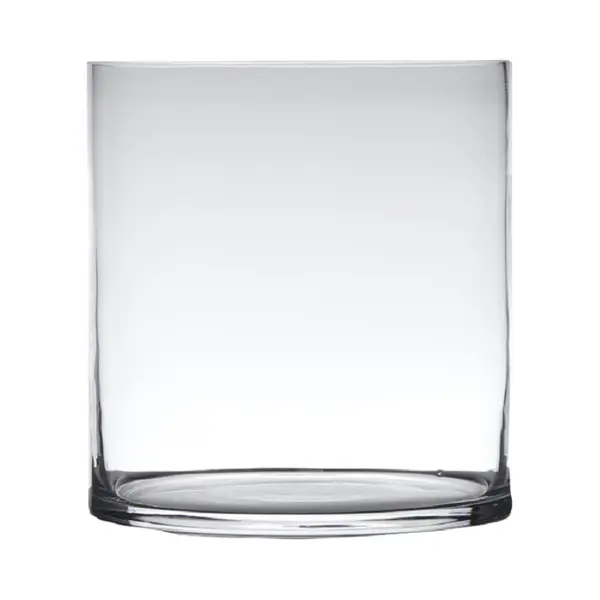 Hakbijl Glass Bloemenvaas - Cilinder Vorm - Glas - Transparant - D25 X H30 Cm - Boeketten/stelen/takken thumbnail