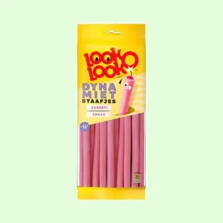 Look-o-Look | Dynamietstaafjes Aardbei | 110 Gram | 15 Stuks