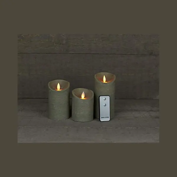 Anna's Collection Led Kaarsen/stompkaarsen - 3x St - Taupe - Afstandsbediening - Kaarsenset thumbnail
