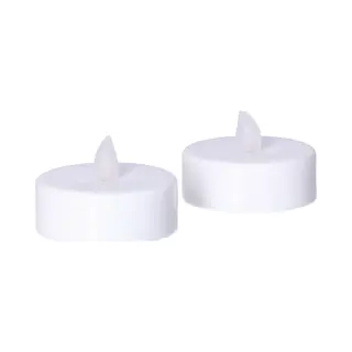 Anna's Collection Grote Led Theelichtjes - 2x - Wit - D6 X H4, 5 Cm - Timer - Waxinelichtjes - Kaarsen