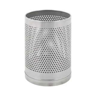 V-Part - Papierbak Geperforeerd - Stainless Steel - Mat Rvs - Prullenbak