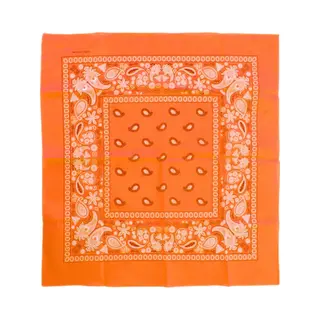 Carnaval Verkleed Zakdoek Bandana - Neon Oranje - 53 X 53 Cm - Kind/volwassenen - Hoofddoek - Katoen