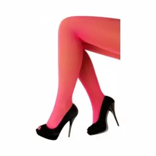 Carnaval Verkleed Netpanty - Fuchsia Roze - Voor Dames - Maat M/L