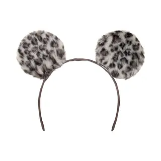 PartyXplosion Carnaval Verkleed Diadeem Met Grote Pluis Panter Bollen - Oortjes Voor Dames - Foute/panter Party