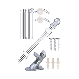 PartyXplosion Vlaggenstok Set - Aluminium Vlaggenmast Met Muurhouder - 183 Cm
